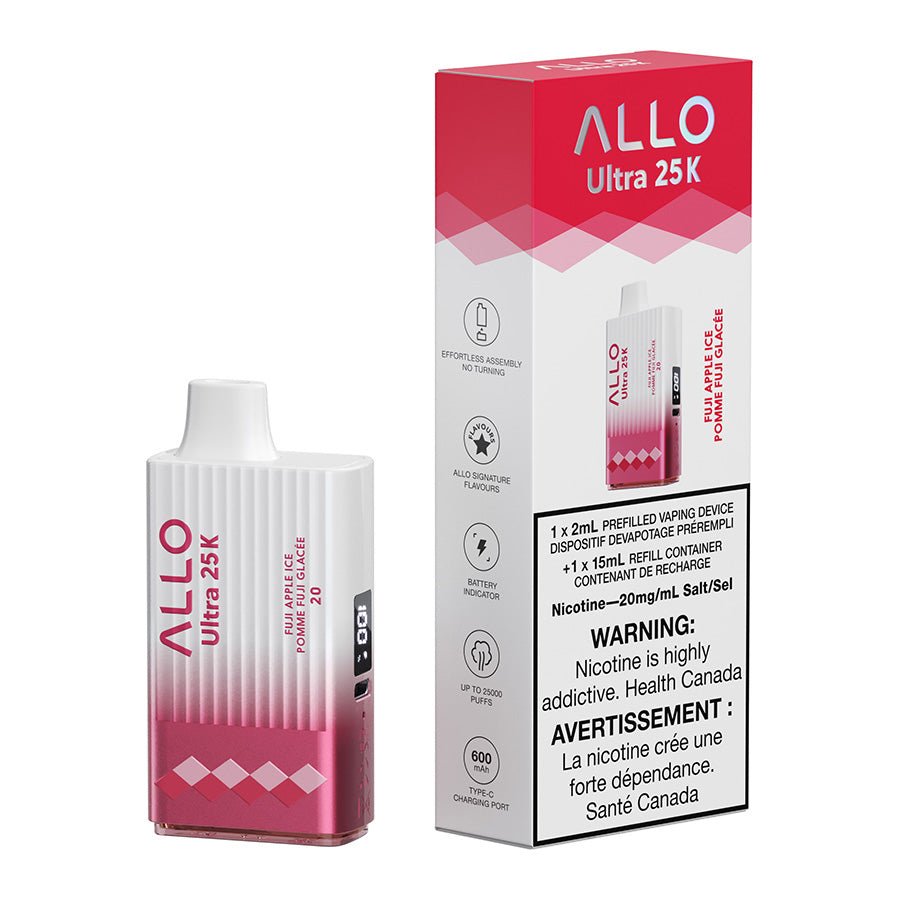 Allo Ultra 25K Disposable Vape Device - Fuji Apple Ice 17ml