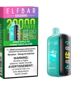 Elf Bar GH20K Disposable Vape Device - Green Apple Ice 20ml